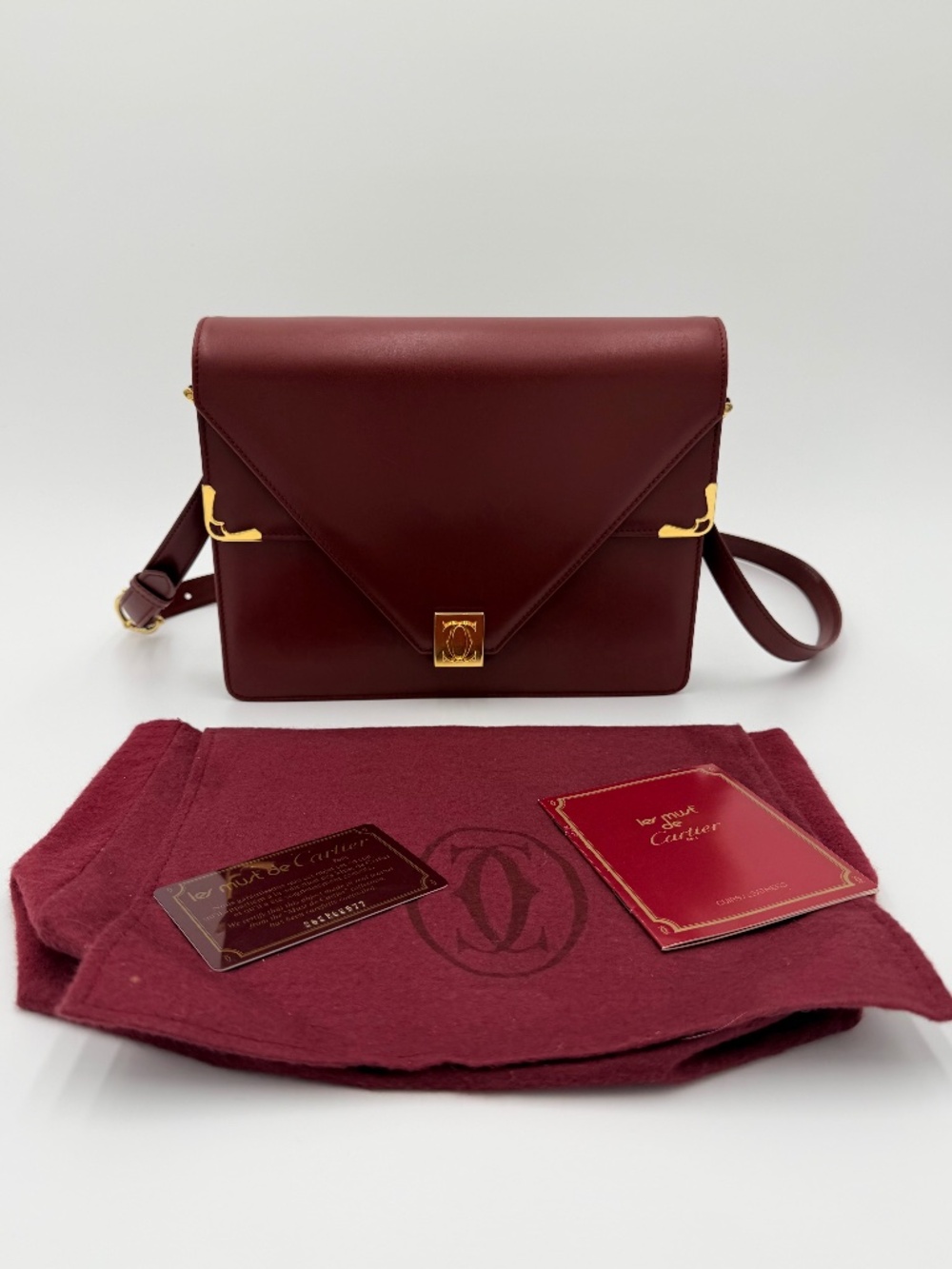 Vintage Must de Cartier Bordeaux Envelope — 1990s